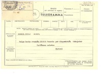 [Telegrama] 1952 set. 8 Consulado de Chile, Napoli, Italia] [a] Consulado Chile, Genova, [Italia]