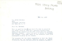 [Carta] 1963 Feb. 18, [EE.UU.] [a] Mr. David Sherman, Life, Time-Life Building, New York 20, N. Y., [EE.UU.]