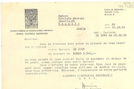 [Carta] 1952 sept. 25, [Madrid, España] [a] Gabriela Mistral, Rapallo, Italia
