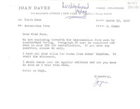 [Carta] 1972 Mar. 29, [Estados Unidos] [a] Doris Dana