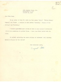 [Carta] 1952 Oct. 16, Washington D. C., [Estados Unidos] [a] Dear Miss Dana
