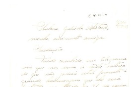 [Carta] 1944 agosto 16, [Brasil] [a la] Senhora Gabriela Mistral
