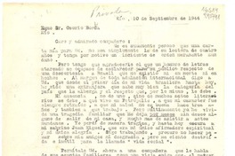 [Carta] 1944 sept. 10, Río, [Brasil] [al] Exmo. Sr. Osorio Borba, Río, [Brasil]