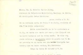 [Carta] 1942 jul. 14, Petrópolis, [Brasil] [al] Excmo. Sr. D. Ernesto Barros Jarpa, Ministro de Relaciones Exteriores, Santiago de Chile