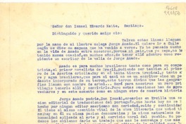 [Carta] 1941 dic. 30, Petrópolis, [Brasil] [al] Señor don Ismael Edwards Matte, Santiago, [Chile]