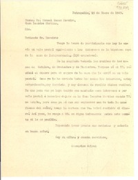 [Carta] 1945 ene. 15, Petrópolis, [Brasil] [al] Excmo. Sr. Manoel Gomes Moreira, Casa Leandro Martino, Rio, [Brasil]