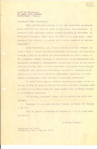 [Carta] 1943 mayo 28, Petrópolis, [Brasil] [al] Excmo. Sr. Presidente, Dr. Juan José Amézaga, Montevideo, Uruguay