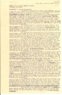 [Carta] 1940 jul. 25, Rio, [Brasil] [al] Excmo. Sr. D. Pedro Aguirre Cerda, Santiago de Chile