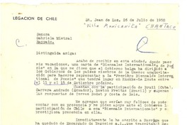 [Carta] 1952 jul. 26, St. Jean de Luz, [Francia] [a] Gabriela Mistral, Rapallo, [Italia]