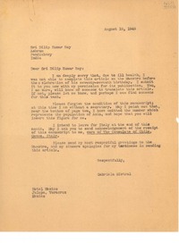 [Carta] 1949 Aug. 12, Jalapa, Veracruz, México [a] Sri Dilip Kumar Roy, Ashram, Pondichery, India