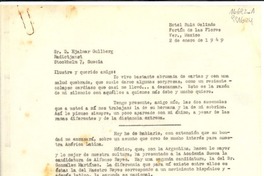 [Carta] 1949 ene. 2, Hotel Ruiz Galindo, Fortín de las Flores, Ver., Mexico [al] Sr. D. Hjalmar Gullberg, Radiotjanst, Stockholm 7, Suecia