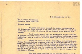 [Carta] 1948 dic. 5, México [a] Sr. D. Nelson Rockefeller, Ciudad de Nueva York, N. Y.