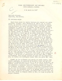 [Carta] 1947 mar. 4, [Florida, Estados Unidos] [a] Gabriela Mistral, Monrovia, California, [Estados Unidos]
