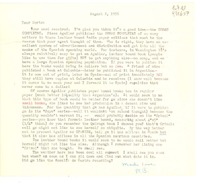 [Carta] 1956 Aug. 8 [a] Dear Doris [Dana]