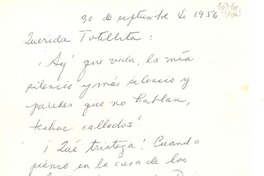 [Carta] 1956 sept. 30 [a la] Querida Totillita