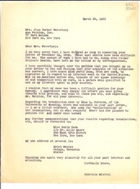 [Carta] 1950 Mar. 29, Jalapa, Veracruz, México [a] Mrs. Jean Parker Waterbury, Ann Watkins, Inc., 77 Park Avenue, New York