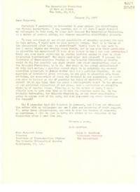 [Carta] 1957 Jan. 17, New York, [Estados Unidos] [a] Dear Margaret