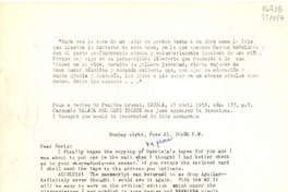 [Carta] [1958] jun. 21, [EE.UU.] [a] Dear Doris [Dana]