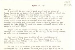 [Carta] 1957 Apr. 26, [Estados Unidos] [a] Dear Doris