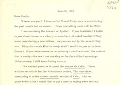 [Carta] 1960 June 16, [EE.UU.] [a] Dear Doris [Dana]