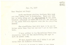 [Carta] 1957 Jan. 15, [Estados Unidos] [a] Dear Douglas and Mary