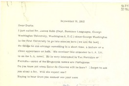 [Carta] 1962 Sept. 19, [Estados Unidos] [a] Dear Doris