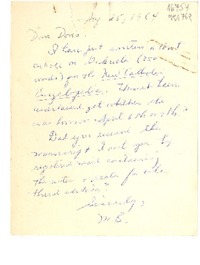 [Carta] 1964 Aug. 25, [EE.UU.] [a] Dear Doris [Dana]