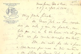 [Carta] 1946 ago. 27, Columbia University, New York, [Estados Unidos] [a] Gabriela [Mistral]