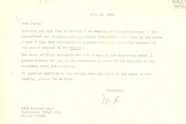 [Carta] 1965 July 18, Washington D. C., [Estados Unidos] [a] Dear Doris