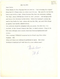 [Carta] 1971 July 23, [Estados Unidos] [a] Dear Doris
