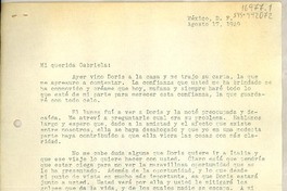 [Carta] 1949, México D. F., [México] [a] Gabriela [Mistral]