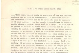 Carta a un amigo desde México, 1922