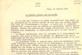 [Circular] 1946 janv. 30, Roma, [Italie], Le fichier mondial des dispersés