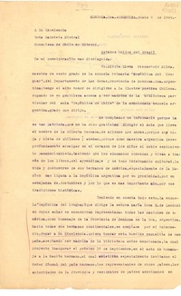 [Carta] 1949 jun. 6, Mendoza, Rca. Argentina [a] Su Excelencia Doña Gabriela Mistral, Consulesa de Chile en Niteroi, Estados Unidos del Brasil