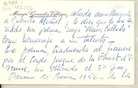 [Tarjeta] 1956 set. 14, [París, Francia?] [a] Gabriela Mistral