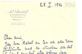 [Carta] 1946 ene. 25, [París, Francia] [a] Cher Ami