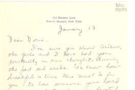 [Carta] 1957 Jan. 13, New York, [Estados Unidos] [a] Dear Doris