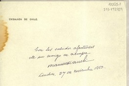 [Carta] 1952 nov.27, Londres, [Reino Unido] [a] [Gabriela Mistral]