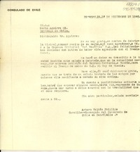 [Carta] 1945 dic. 1, Petrópolis, [Brasil] [a] Mario Aguirre MK., Santiago de Chile