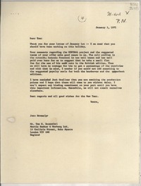[Carta] 1971 Jan. 5, [Estados Unidos] [a] Mr. Tom G. Rosenthal, London, England