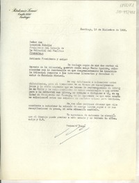 [Carta] 1955 dic. 16, Santiago, [Chile] [a] Leopoldo Sabelle, Presidente del Consejo de la Editorial del Pacífico