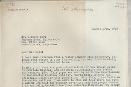 [Carta] 1958 Aug. 20, 204 East 20th Street, New York 3, New York, [EE.UU.] [al] Sr. Bernard Herz, International Editors Co., Bme. Mitre 1192, Buenos Aires, Argentina