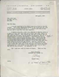 [Carta] 1958 Apr. 30, Bmé. Mitre 1192, Buenos Aires, Rep. Argentina [a] Miss Doris Dana, 204 East 20th Street, New York, [EE.UU.]