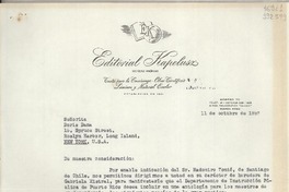 [Carta] 1957 oct. 11, [Buenos Aires, Argentina] [a] Señorita Doris Dana, 15 Spruce Street, Roslyn Harbor, Long Island, New York