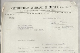 [Carta] 1954 jul. 20, [Montevideo, Uruguay] [a] Srta. Doris Dana, 15 Spruce Street, Roslyn Habor, L. I., Nueva York