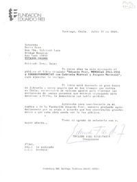[Carta] 1989 jul. 31, Santiago, Chile [a la] Señorita Doris Dana, Box 784, Hildreth Lane, Bridge Hampton, New York 11932, Estados Unidos