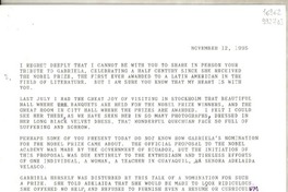 [Carta] 1995 Nov. 12, [Estados Unidos] [a la] Fundación Gabriela Mistral
