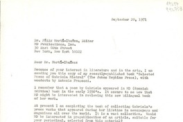 [Carta] 1971 Sept. 20, Box 784, Hildreth Lane, Bridgehampton, New York 11932, [EE.UU.] [al] Dr. Félix Martí-Ibáñez, Editor MD Publications, Inc., 30 East 60th Street, New York, New York 10022, [EE.UU.]