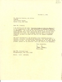 [Carta] 1971 Oct. 1, Bridgehampton, New York, [Estados Unidos] [a] Malcolm Preston