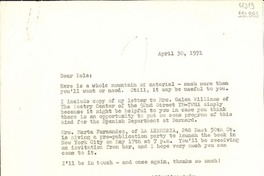 [Carta] 1971 Apr. 30, New York, [Estados Unidos] [a] Dear Iola